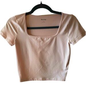Hollister Shell Pink Cropped Short-Sleeve Tee SM